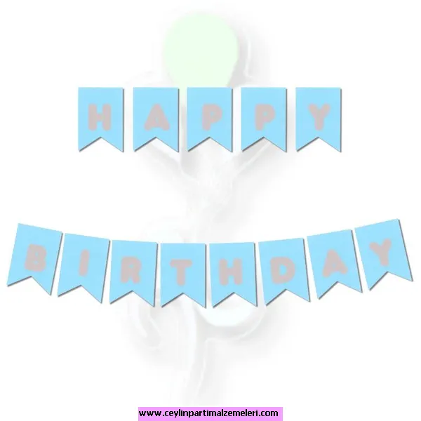 Mavi-Gümüş Happy Bırthday